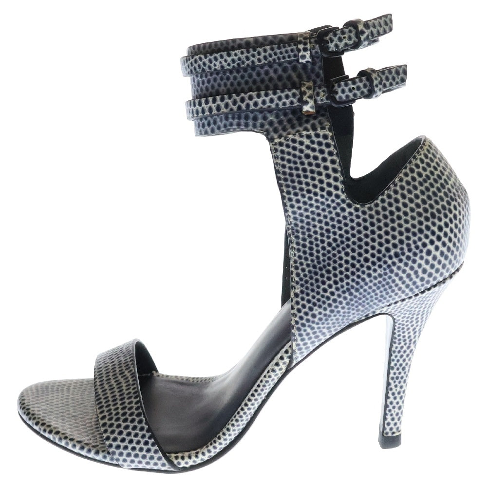 ALEXANDER WANG(アレキサンダーワン) JOHANNA ANKLE CUFF SANDAL ドット柄 レザーヒールサンダル 304132R13 ブラック/ホワイト レディース