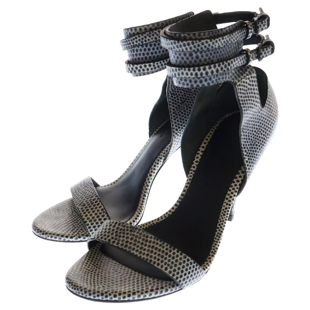 ALEXANDER WANG(アレキサンダーワン) JOHANNA ANKLE CUFF SANDAL ドット柄 レザーヒールサンダル 304132R13 ブラック/ホワイト レディース