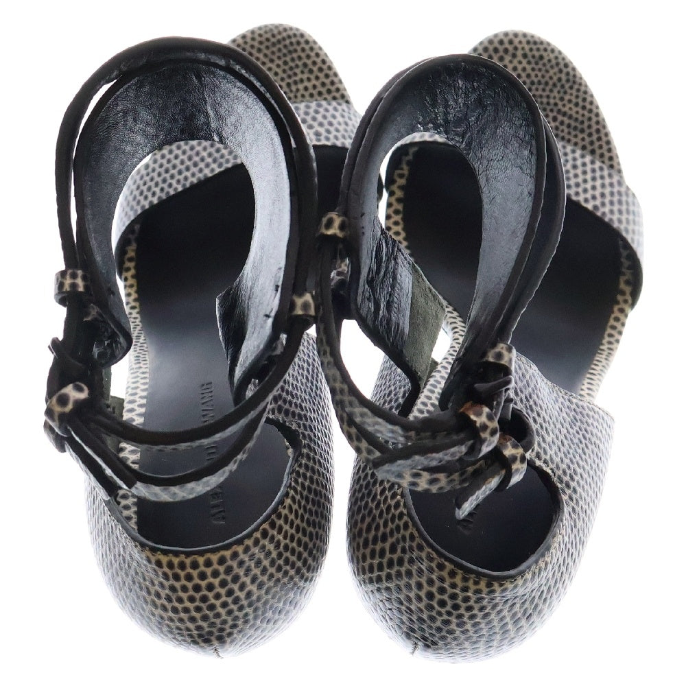 ALEXANDER WANG(アレキサンダーワン) JOHANNA ANKLE CUFF SANDAL ドット柄 レザーヒールサンダル 304132R13 ブラック/ホワイト レディース