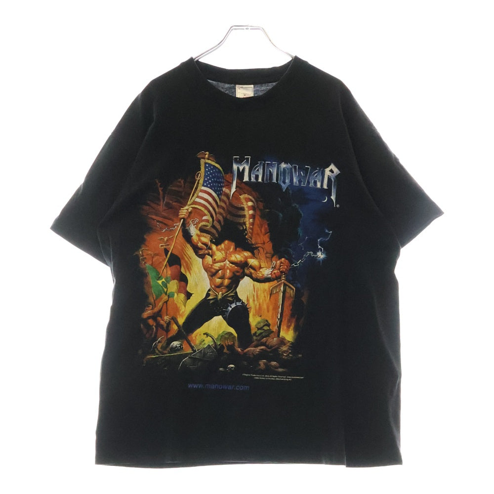 VINTAGE(ヴィンテージ) 00s MANOWAR WARRIOR OF THE WORLD マノウォー 両面プリント Tシャツ 半袖カットソー ブラック