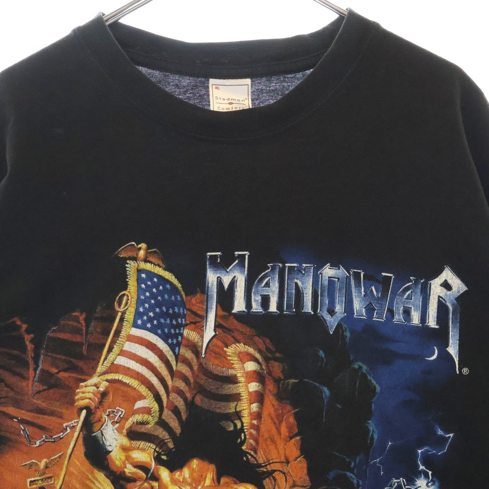 VINTAGE(ヴィンテージ) 00s MANOWAR WARRIOR OF THE WORLD マノウォー 両面プリント Tシャツ 半袖カットソー ブラック