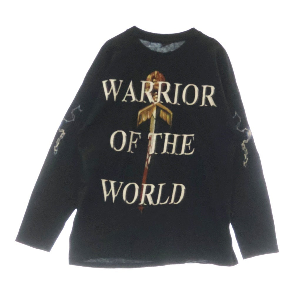 VINTAGE(ヴィンテージ) 00s MANOWAR WARRIOR OF THE WORLD マノウォー 袖プリント 両面プリント Tシャツ 長袖カットソー ブラック