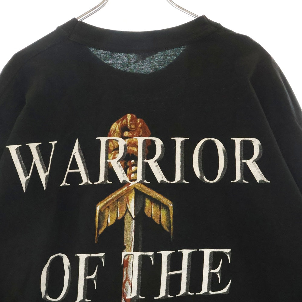 VINTAGE(ヴィンテージ) 00s MANOWAR WARRIOR OF THE WORLD マノウォー 袖プリント 両面プリント Tシャツ 長袖カットソー ブラック