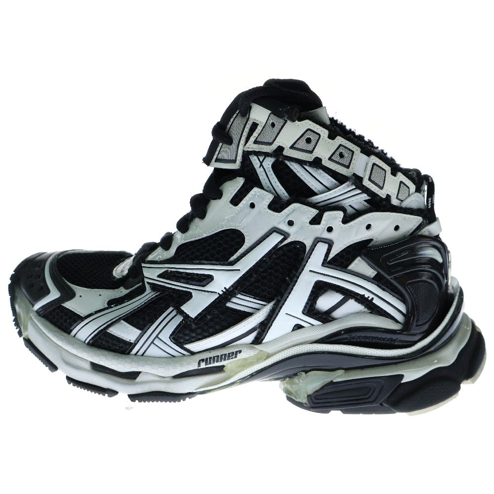BALENCIAGA(バレンシアガ) RUNNER HIGH ランナーハイ ユーズド加工 ハイカットスニーカー シューズ ブラック/ホワイト 695764
