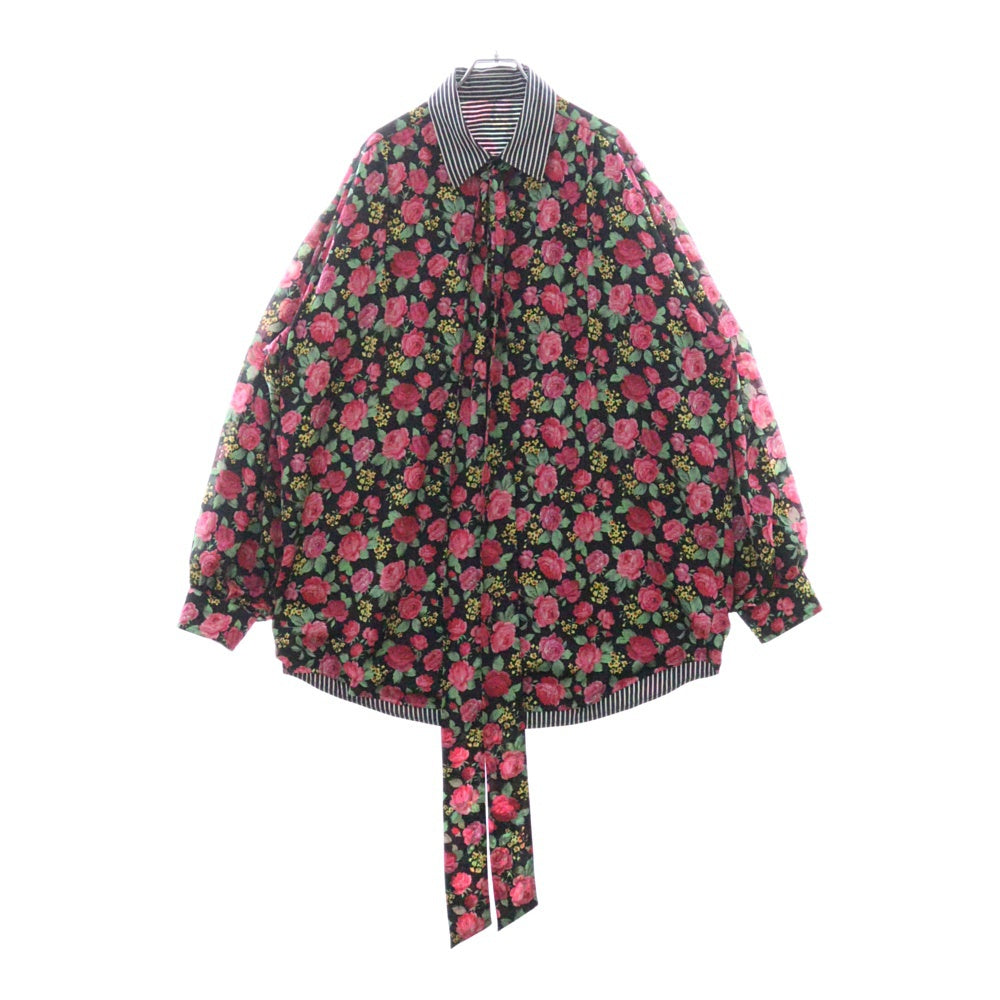 BALENCIAGA(バレンシアガ) 681623 TLM06 リバーシブルフラワーボウネック ストライプ長袖シャツ マルチ