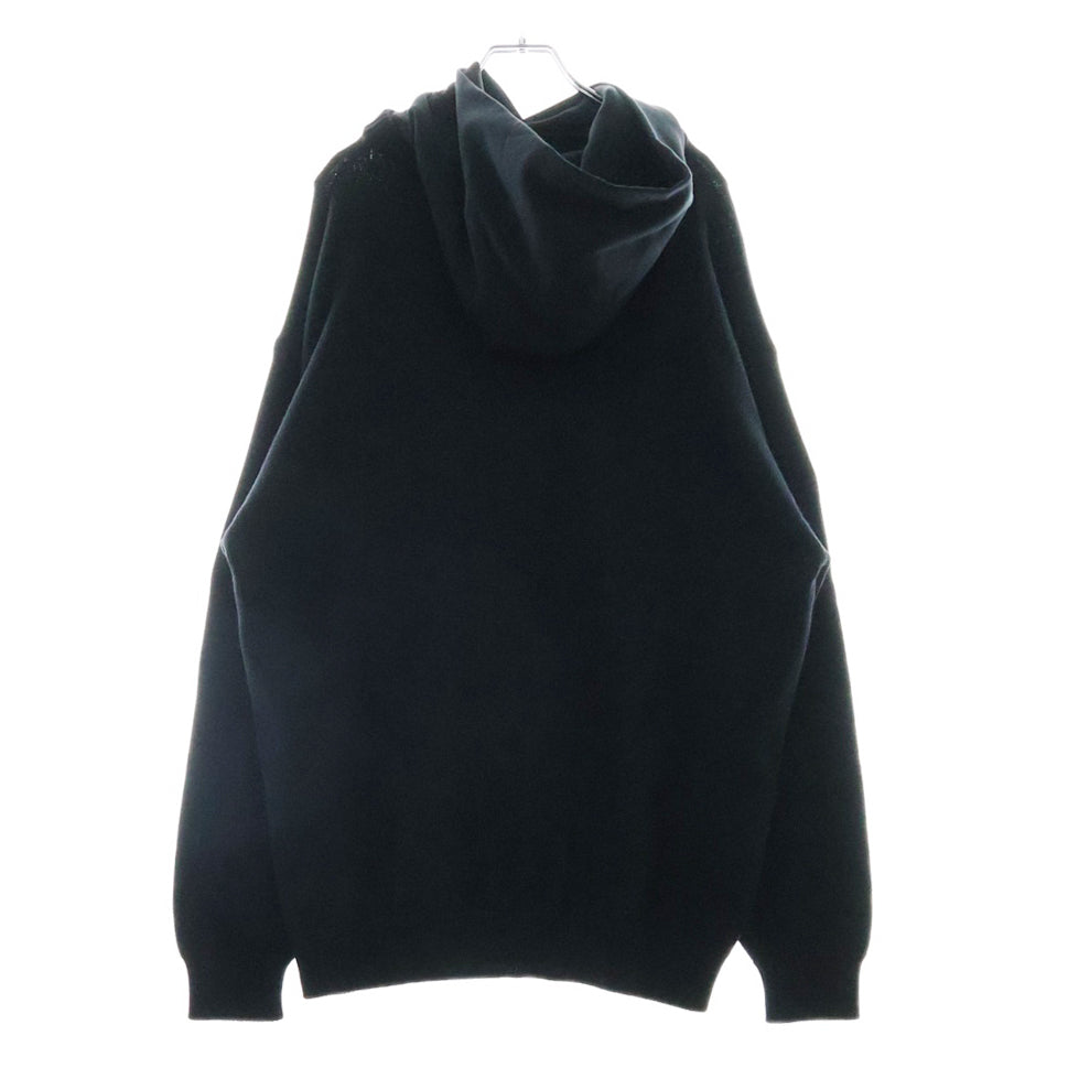 BALENCIAGA(バレンシアガ) METAL PATCHED HOODIE メタルパッチロゴ サーマルフーディプルオーバーパーカー 743802 T3269 ブラック