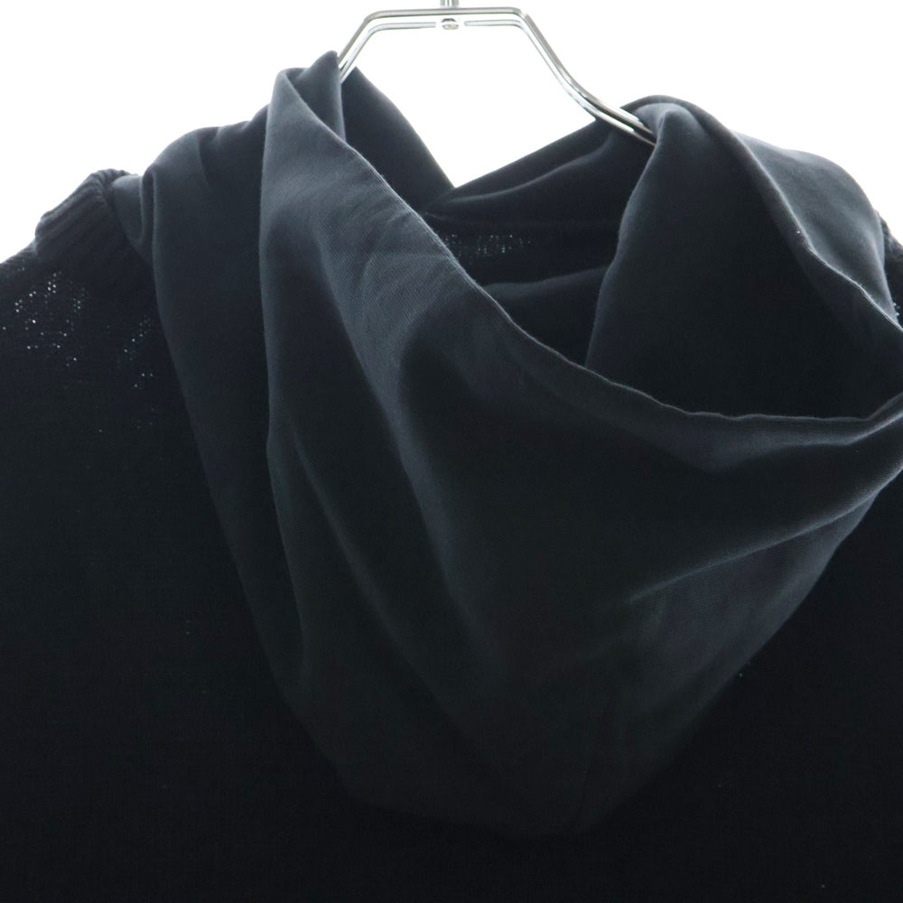 BALENCIAGA(バレンシアガ) METAL PATCHED HOODIE メタルパッチロゴ サーマルフーディプルオーバーパーカー 743802 T3269 ブラック
