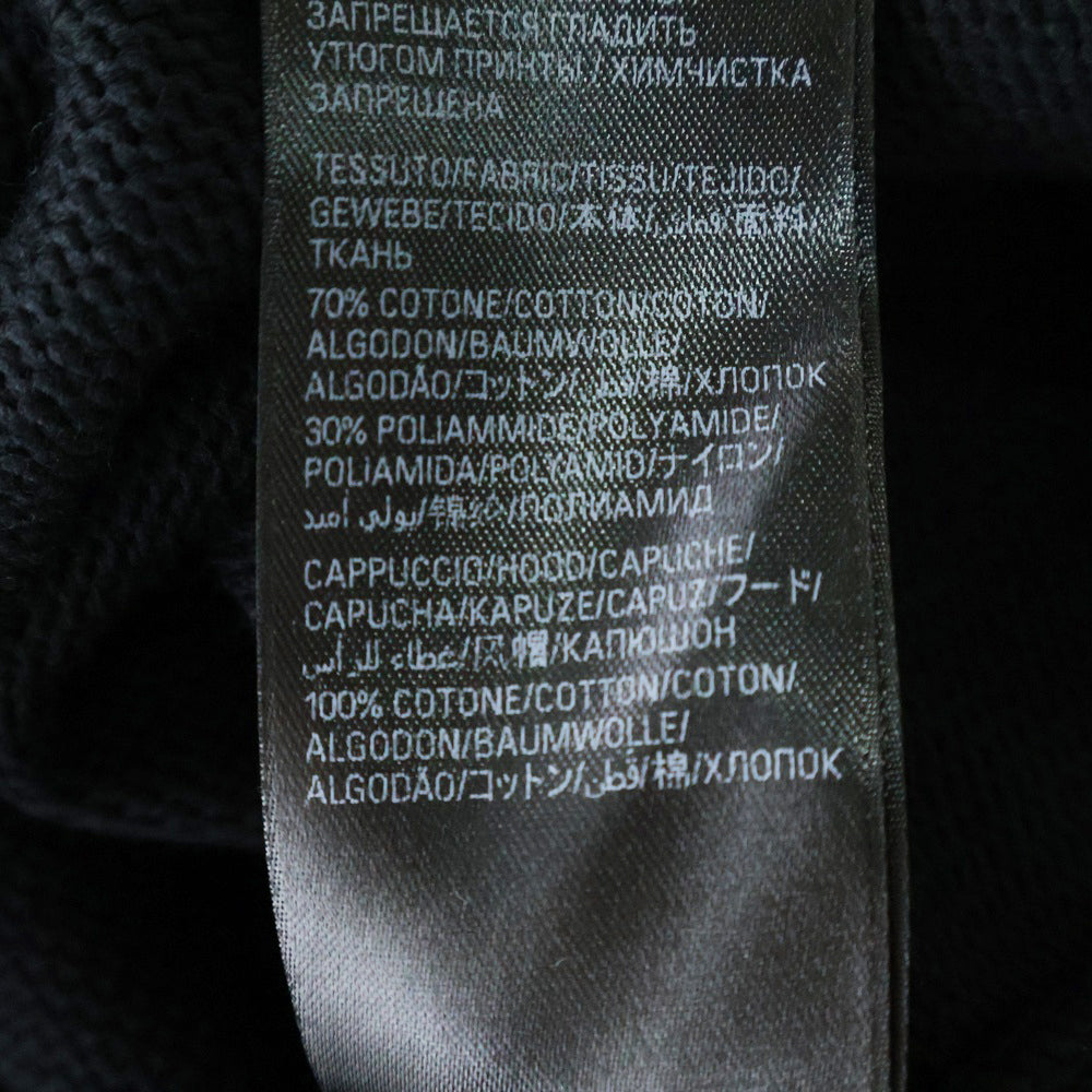 BALENCIAGA(バレンシアガ) METAL PATCHED HOODIE メタルパッチロゴ サーマルフーディプルオーバーパーカー 743802 T3269 ブラック