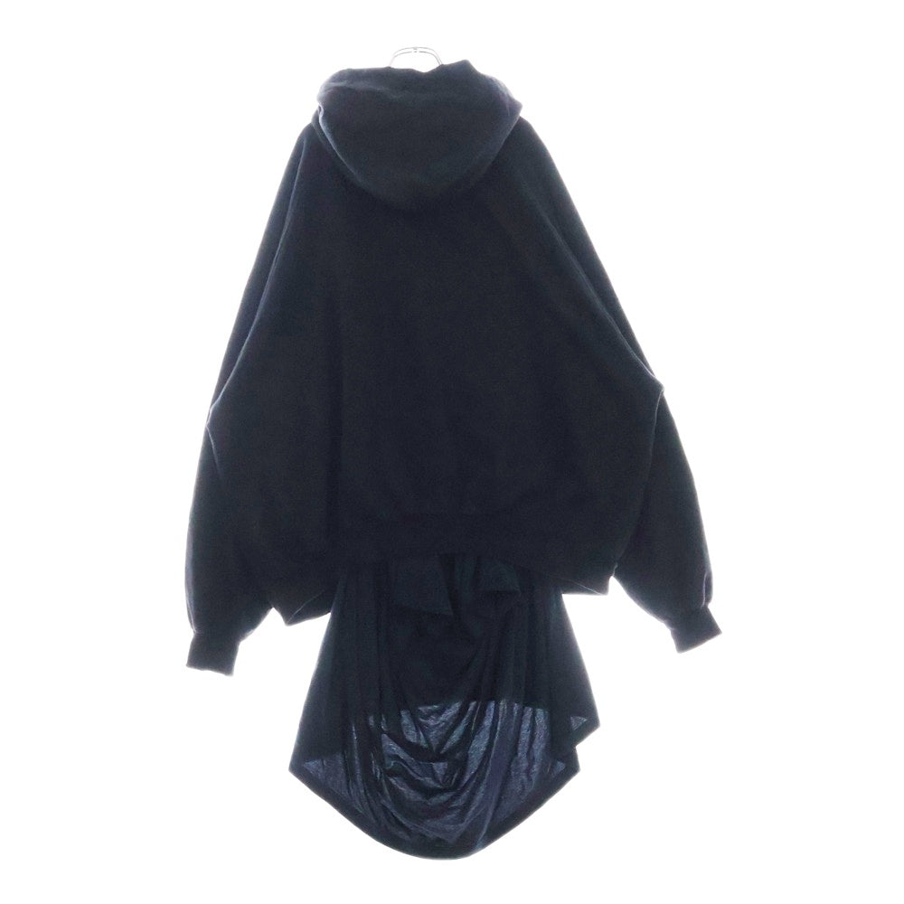 BALENCIAGA(バレンシアガ) 22AW Be differrent Hoodie デストロイ加工 Be differrent刺繍レイヤードプルオーバースウェットパーカー フーディー ブラック 720406 TNVB4