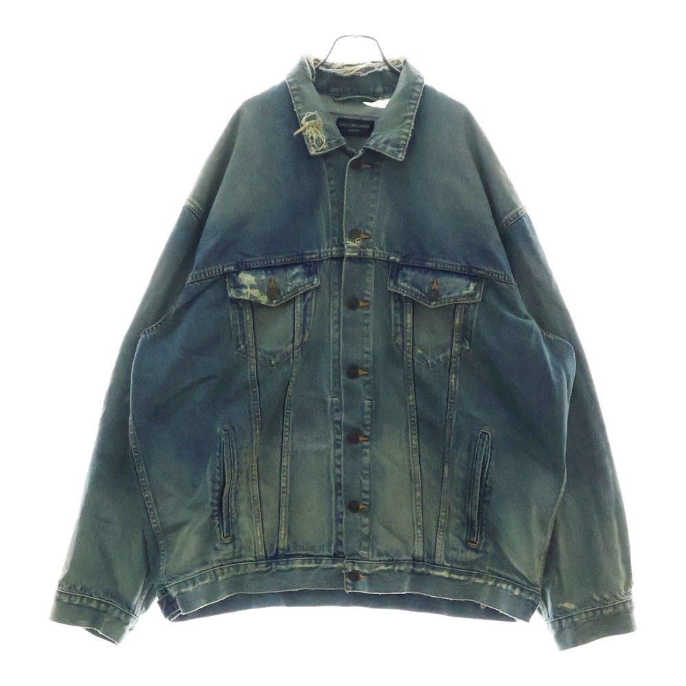 BALENCIAGA(バレンシアガ) 23SS PATCHED DESTROYED JACKET IN ACID BLUE デストロイ デニムジャケット 727840 TNW01 インディゴ
