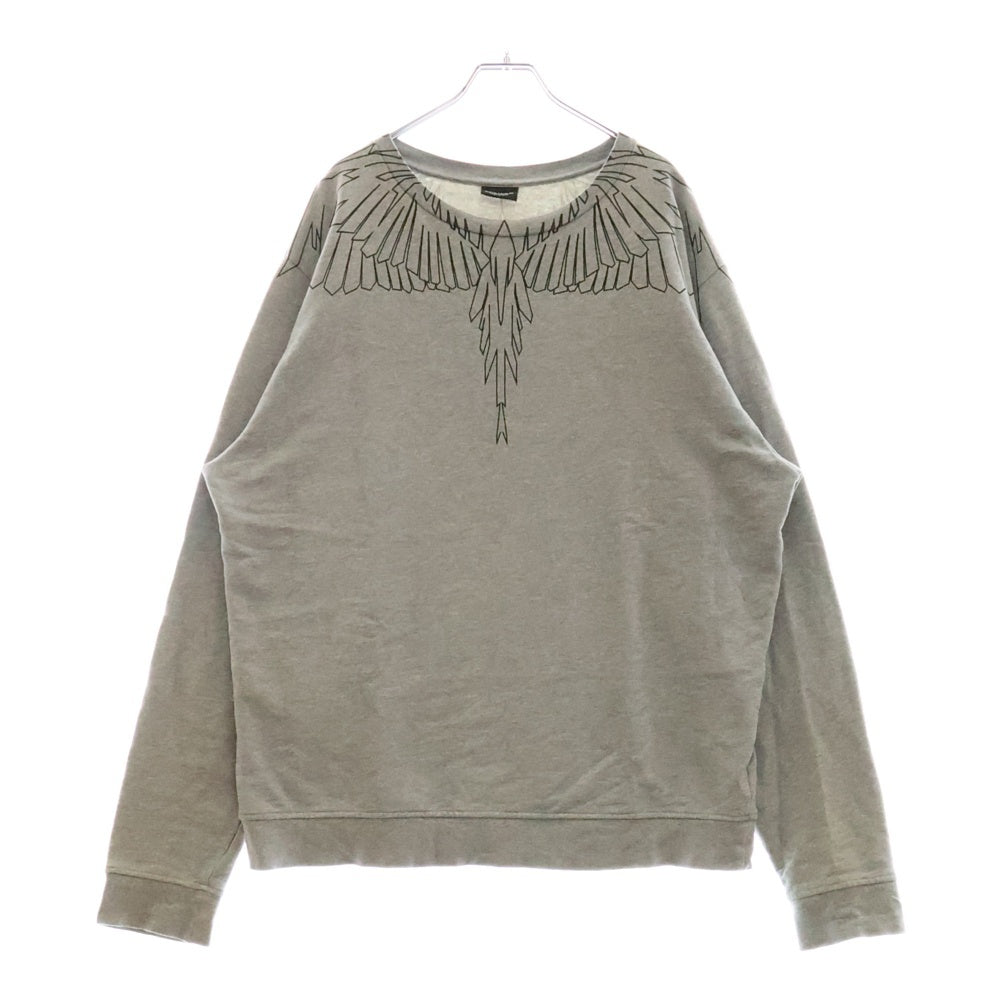 MARCELO BURLON(マルセロバーロン) ネックインディアンプリント クルーネックスウェットシャツ トレーナー グレー