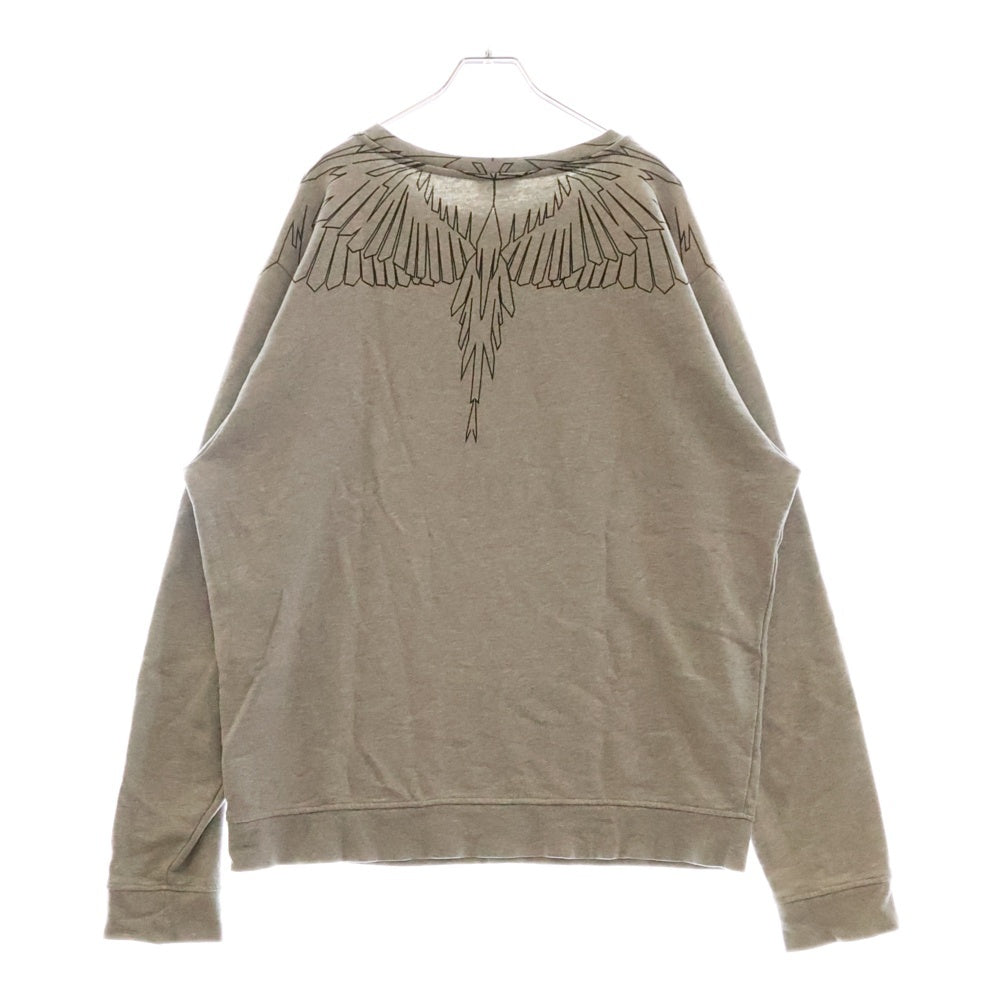 MARCELO BURLON(マルセロバーロン) ネックインディアンプリント クルーネックスウェットシャツ トレーナー グレー