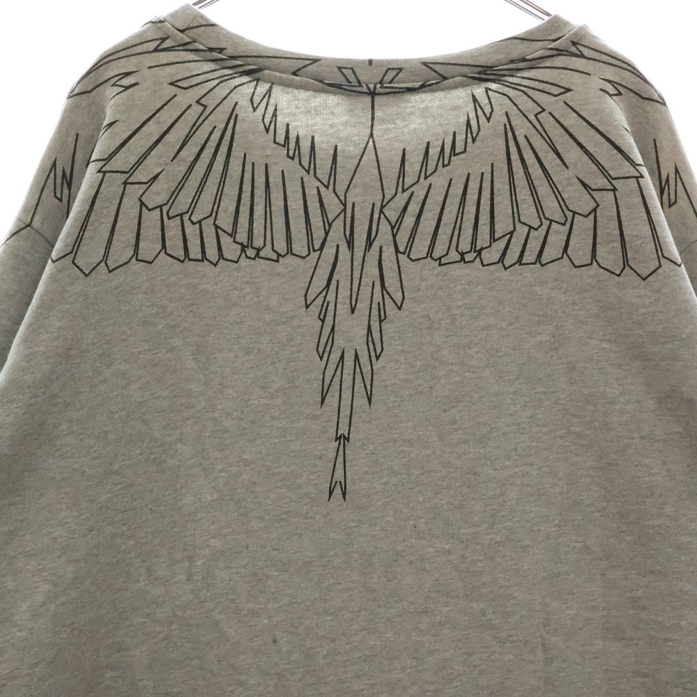 MARCELO BURLON(マルセロバーロン) ネックインディアンプリント クルーネックスウェットシャツ トレーナー グレー