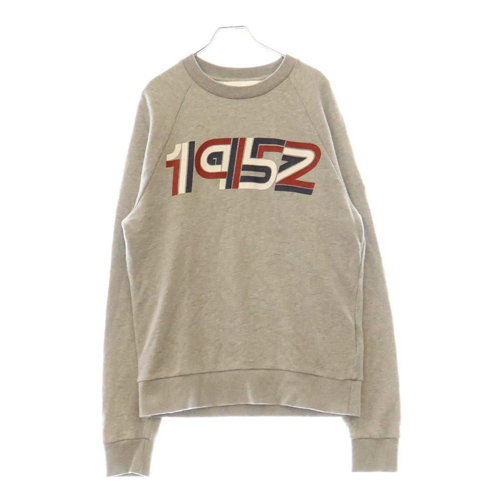 MONCLER(モンクレール) MAGLIA GIROCOLLO フロント 1952プリント クルーネックスウェットシャツ トレーナー E20918030350 グレー