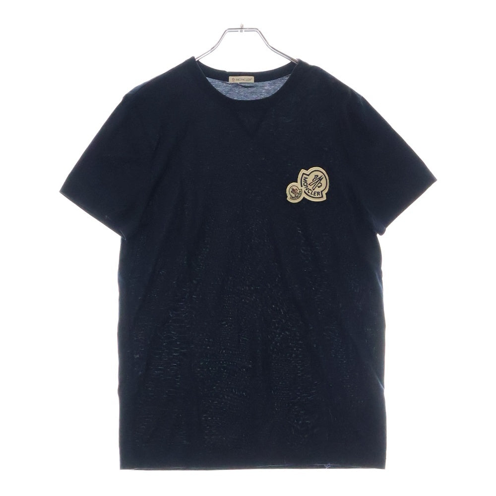 MONCLER(モンクレール) MAGLIA フロントロゴワッペン クルーネックス半袖Tシャツ ネイビー D20918032500