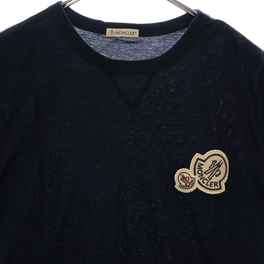 MONCLER(モンクレール) MAGLIA フロントロゴワッペン クルーネックス半袖Tシャツ ネイビー D20918032500