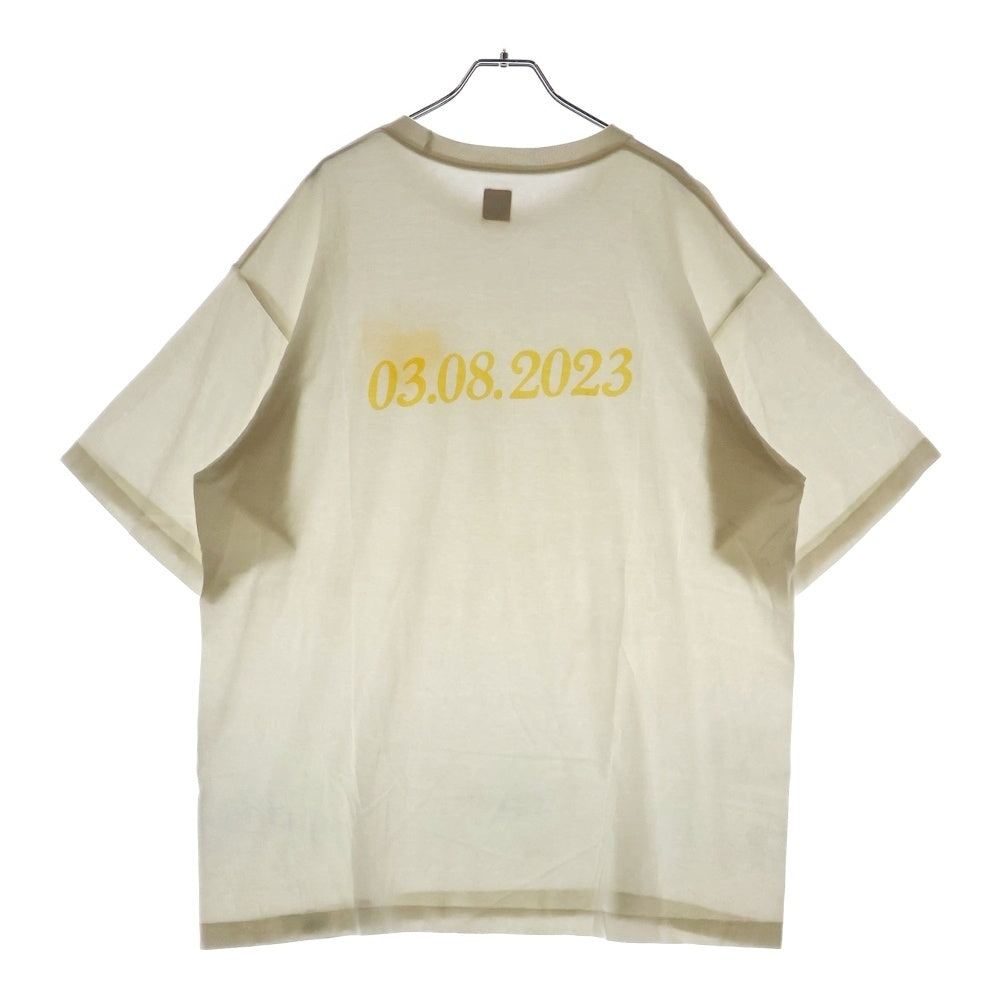 HUMAN MADE(ヒューマンメイド) ×Girls Don't Cry Tee ×ガールズドントクライ ロゴプリント 半袖クルーネック Tシャツカットソー ホワイト/イエロー