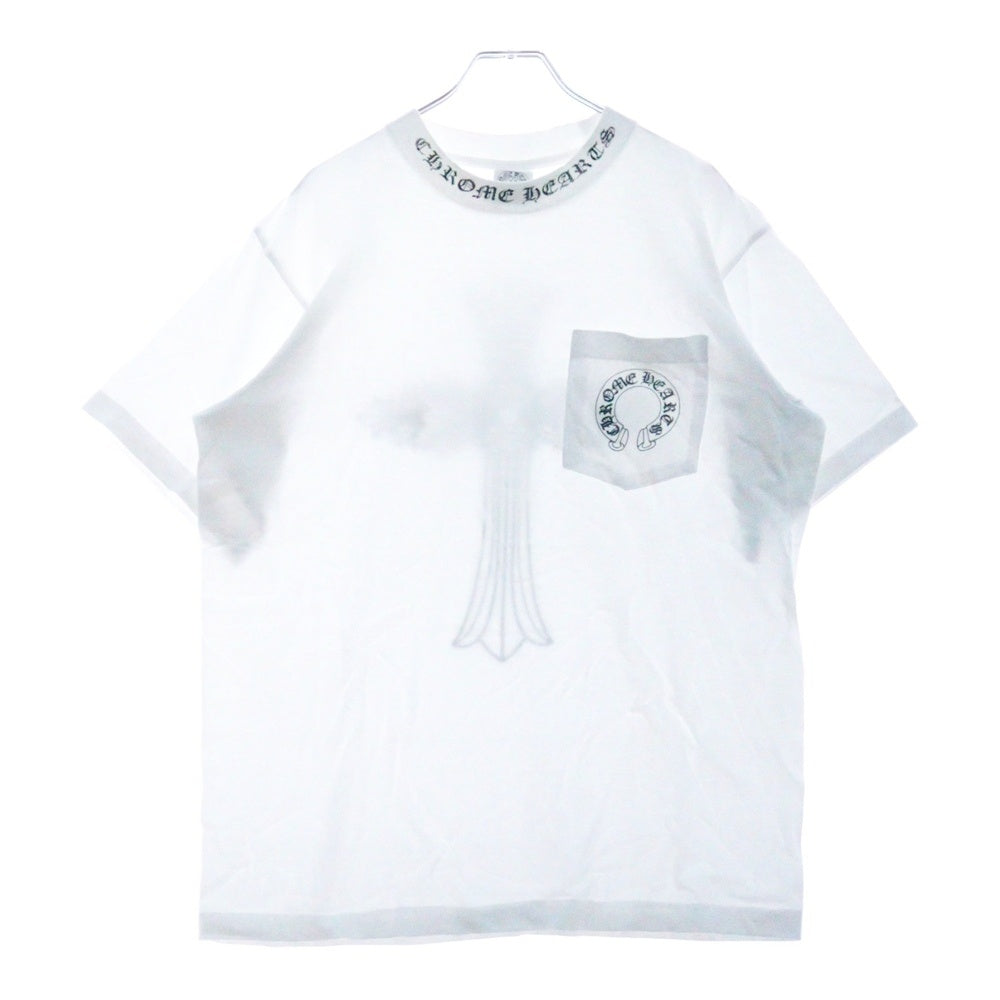 CHROME HEARTS(クロムハーツ) OLD Back Cross TEE オールドモデル バッククロス ネックロゴプリント 半袖Tシャツ カットソー ホワイト