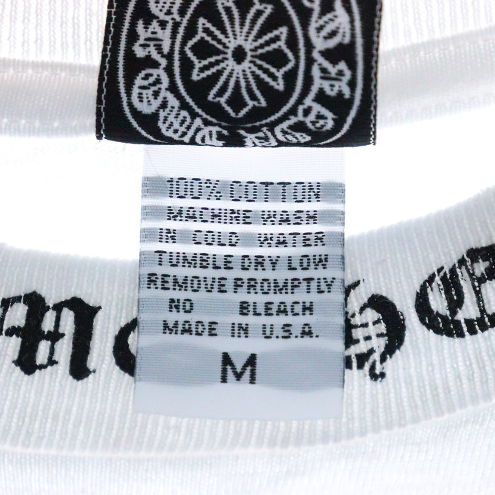 CHROME HEARTS(クロムハーツ) OLD Back Cross TEE オールドモデル バッククロス ネックロゴプリント 半袖Tシャツ カットソー ホワイト