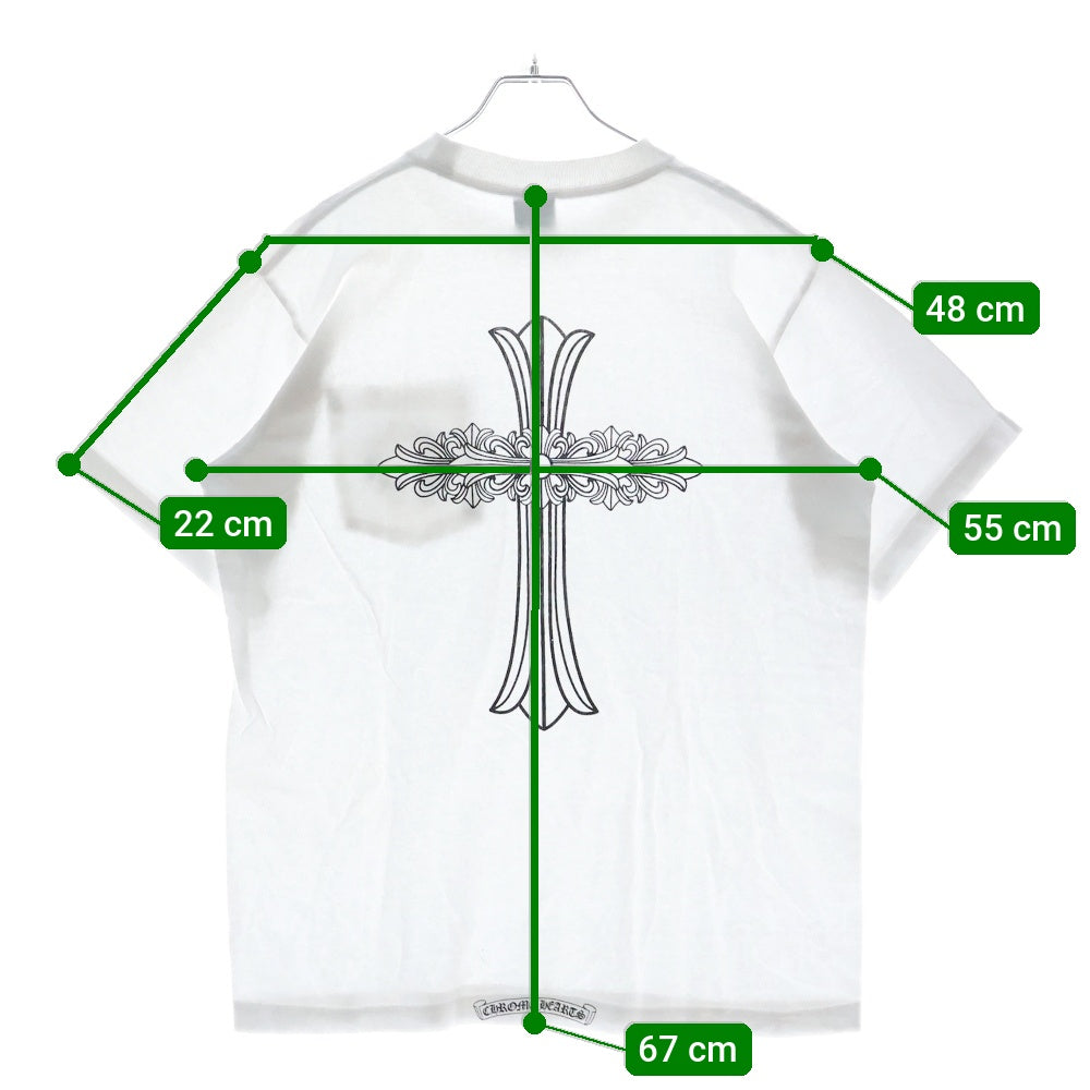 CHROME HEARTS(クロムハーツ) OLD Back Cross TEE オールドモデル バッククロス ネックロゴプリント 半袖Tシャツ カットソー ホワイト