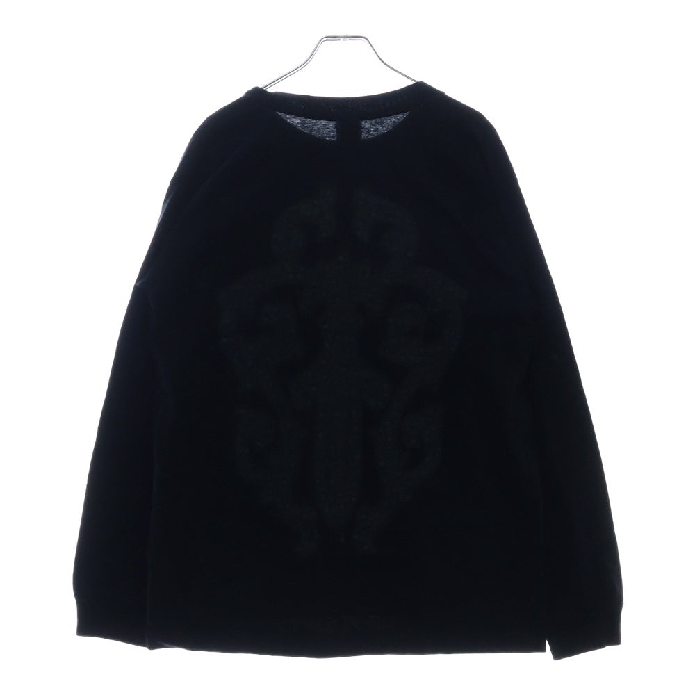 CHROME HEARTS(クロムハーツ) OLD SCROLL LABEL DAGGER CHプラス スクロールラベル ダガー ロゴプリント 長袖Tシャツカットソー ブラック