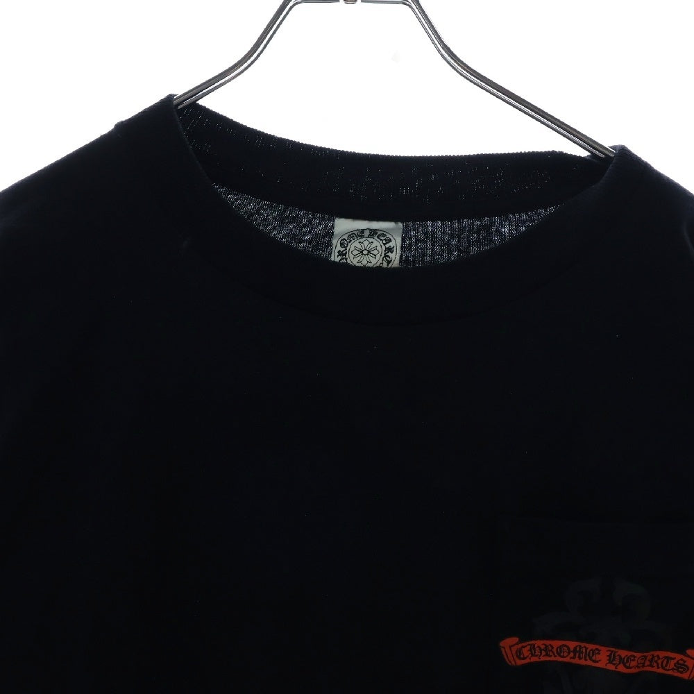 CHROME HEARTS(クロムハーツ) OLD SCROLL LABEL DAGGER CHプラス スクロールラベル ダガー ロゴプリント 長袖Tシャツカットソー ブラック