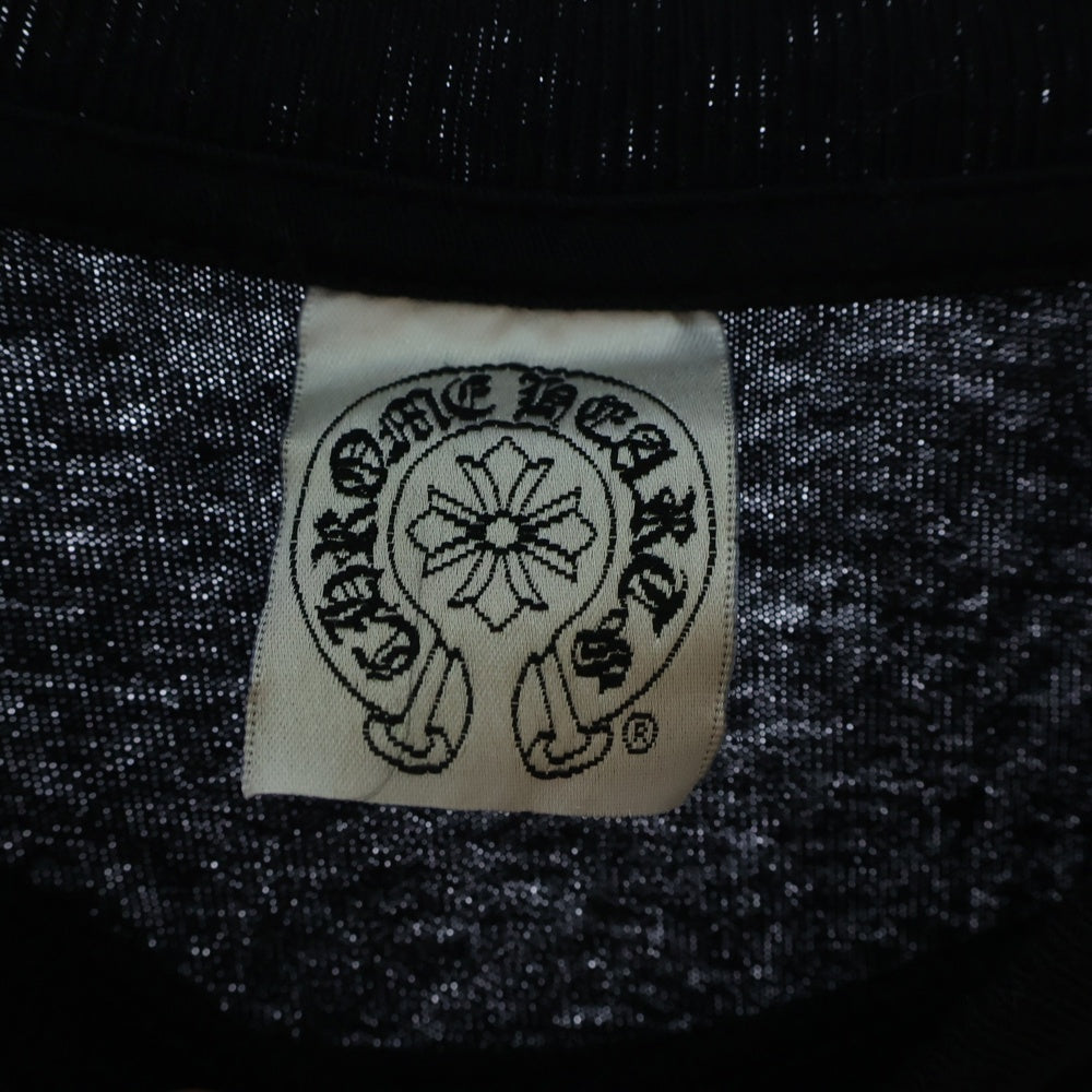 CHROME HEARTS(クロムハーツ) OLD SCROLL LABEL DAGGER CHプラス スクロールラベル ダガー ロゴプリント 長袖Tシャツカットソー ブラック