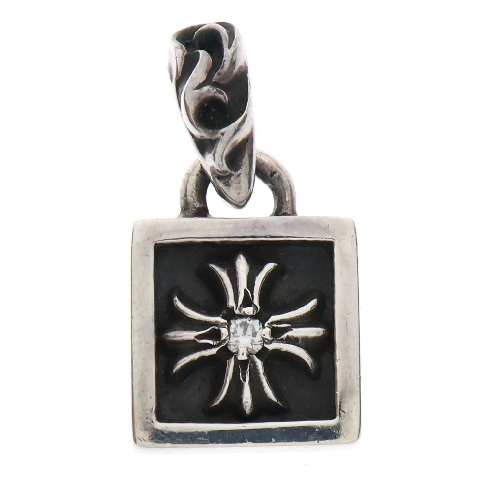 CHROME HEARTS(クロムハーツ) FRAMED CH PLUS 1DIA フレームドCHプラス 1ダイヤ チャーム シルバーネックレストップ