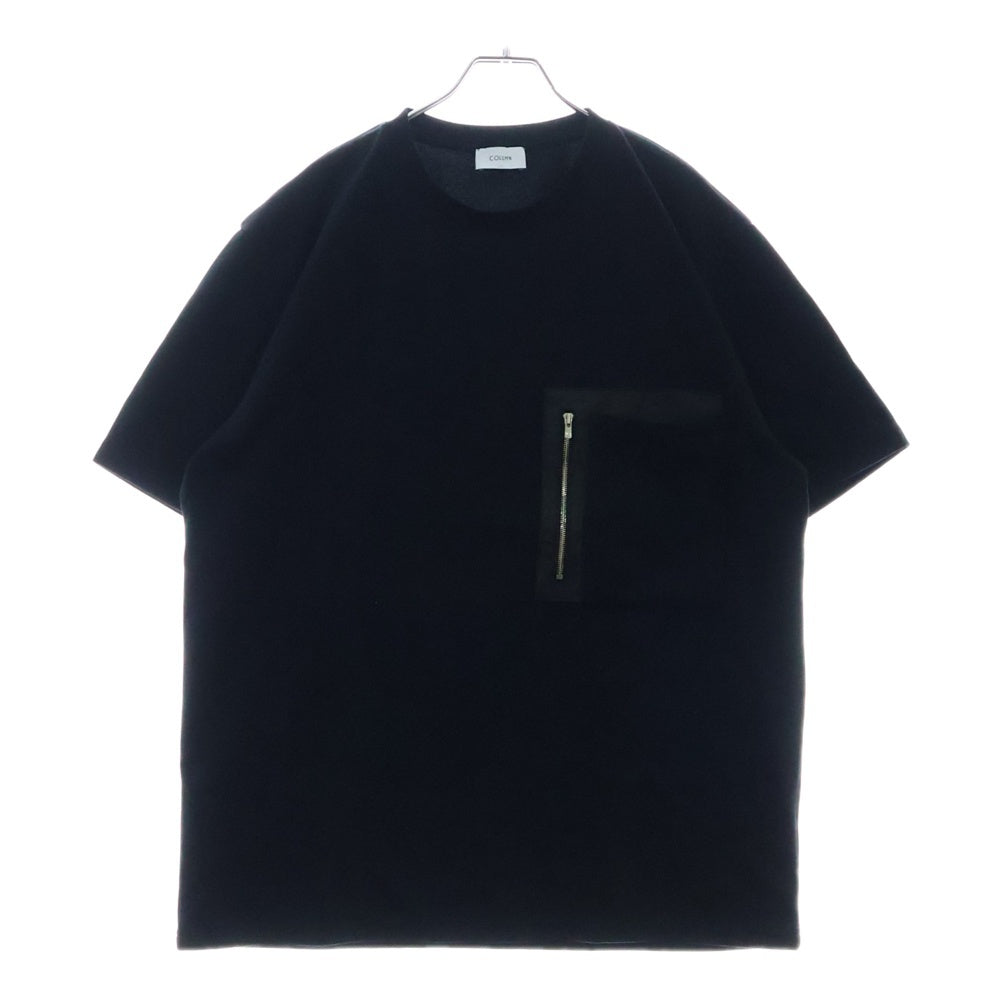 COLUMN(コラム) レザーパッチポケット クルーネックTシャツ 42-230-13-060005 ブラック