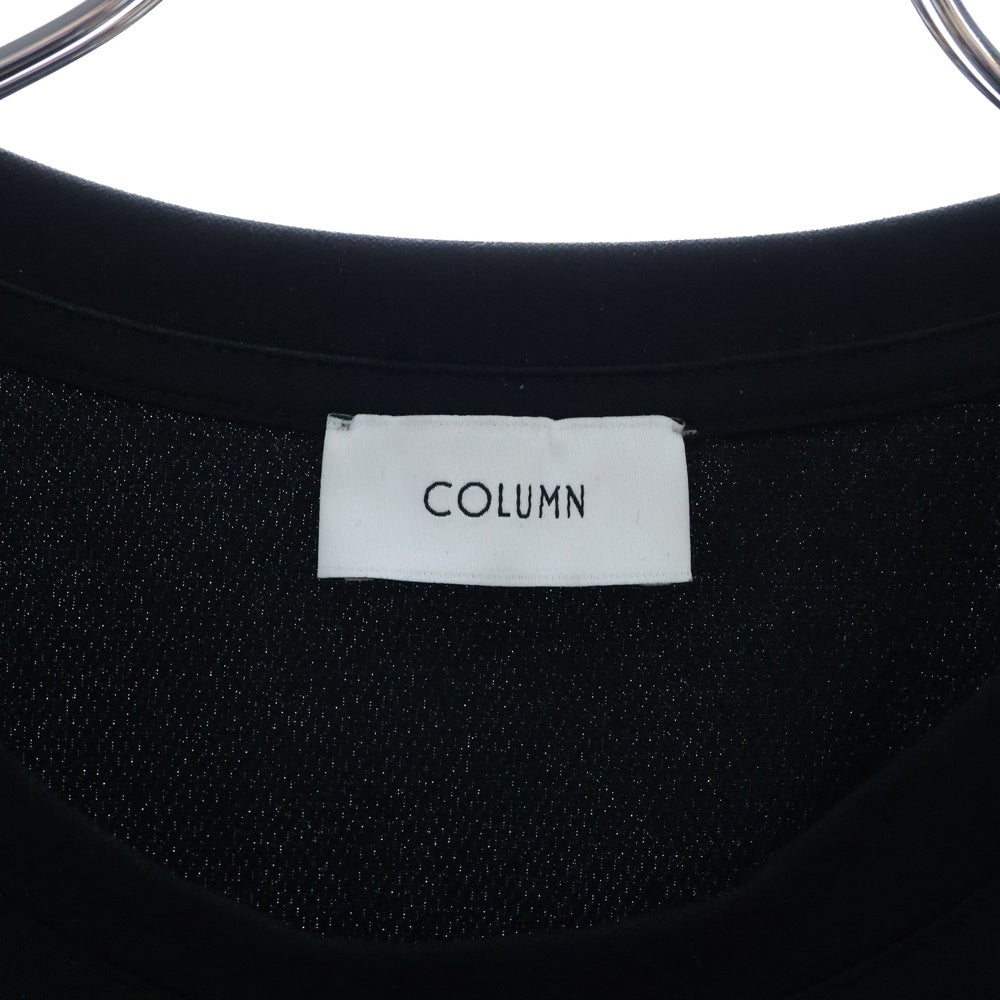 COLUMN(コラム) レザーパッチポケット クルーネックTシャツ 42-230-13-060005 ブラック