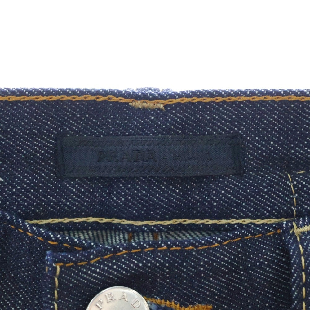 PRADA(プラダ) 24SS Triangle Logo Plate トライアングル ロゴプレート デニムパンツ GEP358 インディゴ