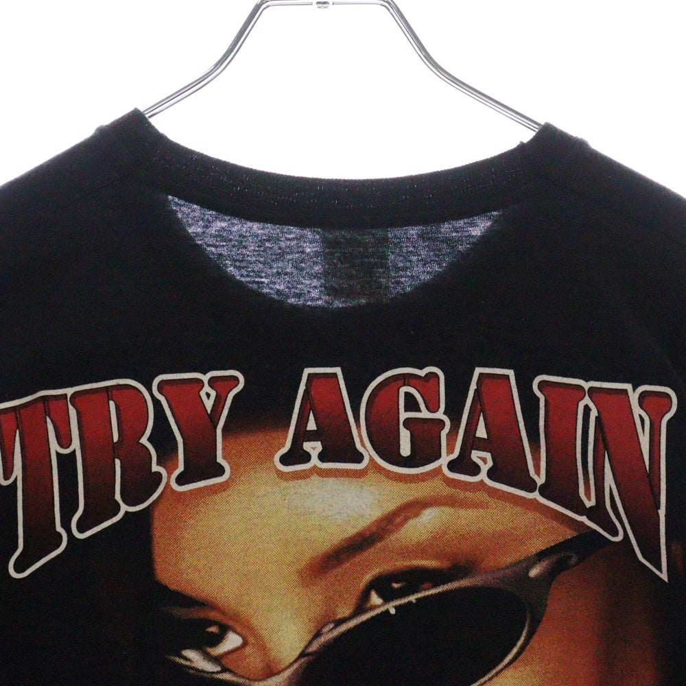VINTAGE(ヴィンテージ) 00s Aaliyah Dana Haughton TRY AGAIN アリーヤ トライアゲイン 追悼Tシャツ 半袖カットソー ブラック