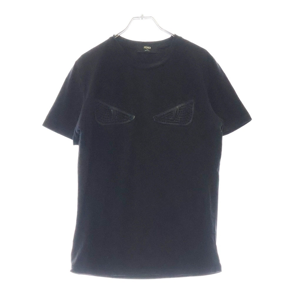 FENDI(フェンディ) スタッズ装飾 モンスターアイ クルーネック半袖Tシャツ FY0650 ブラック