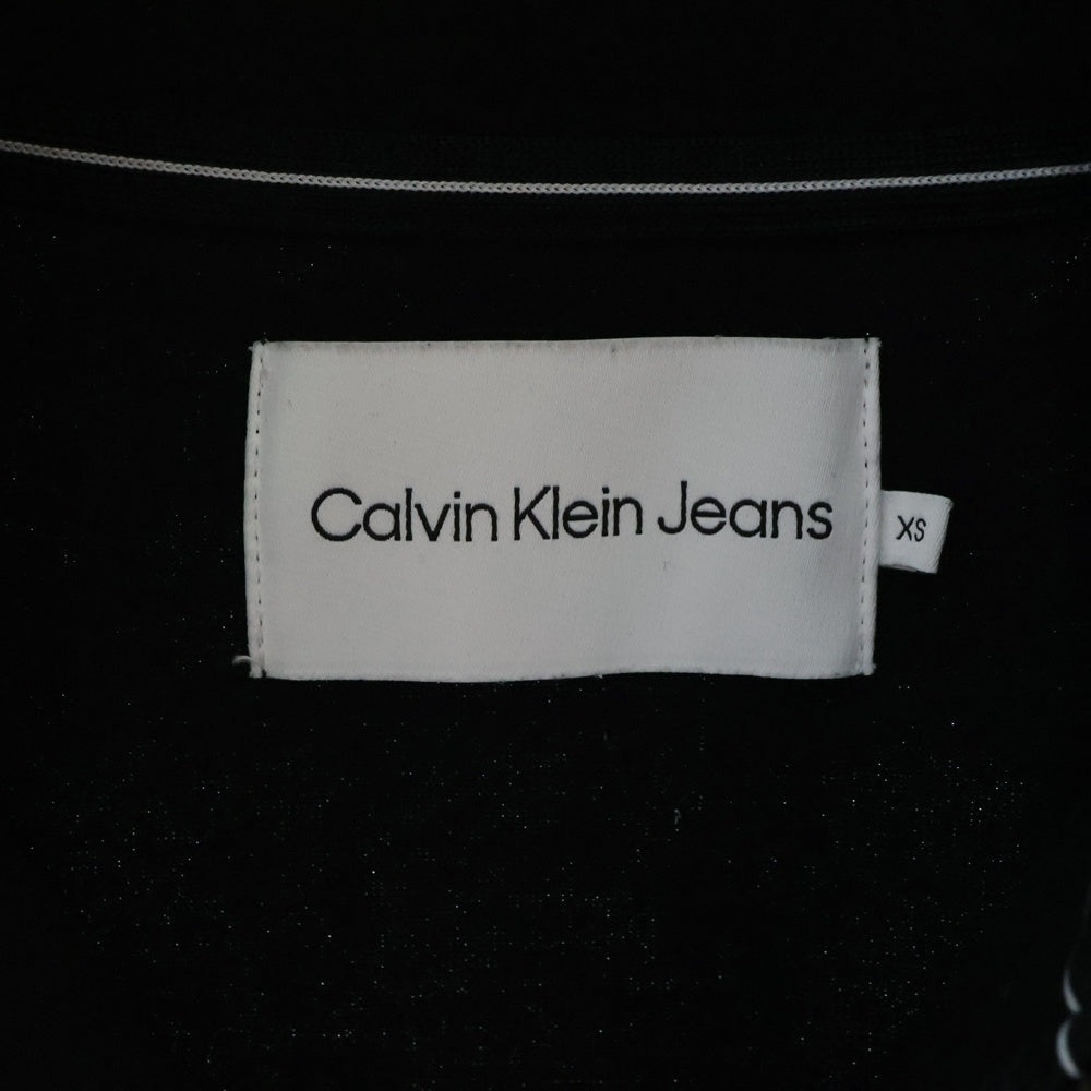 Calvin Klein Jeans(カルバンクラインジーンズ) Embossed Half Zip Sweatshirt エンボス ハーフジップ スウェット ブラック