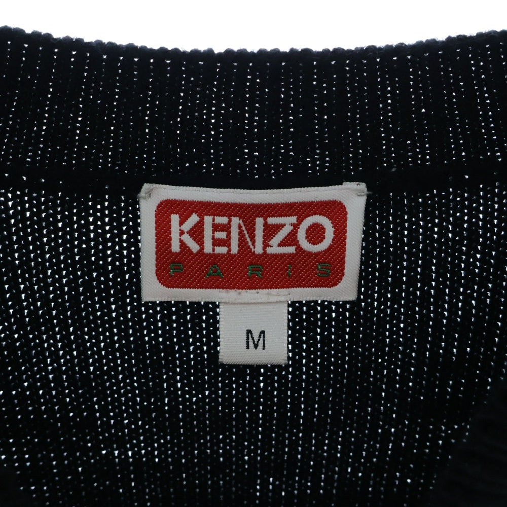 KENZO(ケンゾー) Varsity Tiger Long Sleeve バーシティタイガー ロゴ刺繍 ニットセーター FD65PU3163BK ブラック