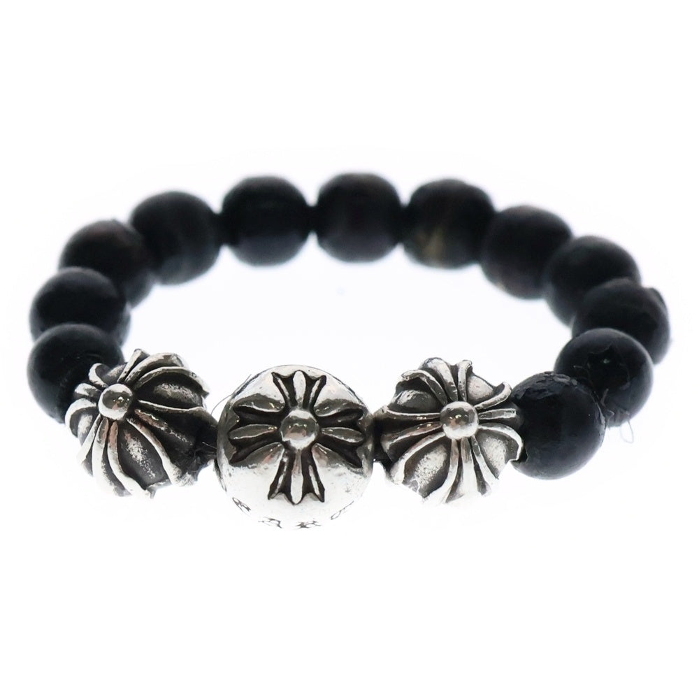 CHROME HEARTS(クロムハーツ) BEAD 4mm ビーズリング クロスボール ブラック/シルバー