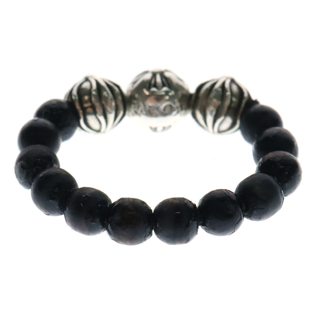 CHROME HEARTS(クロムハーツ) BEAD 4mm ビーズリング クロスボール ブラック/シルバー