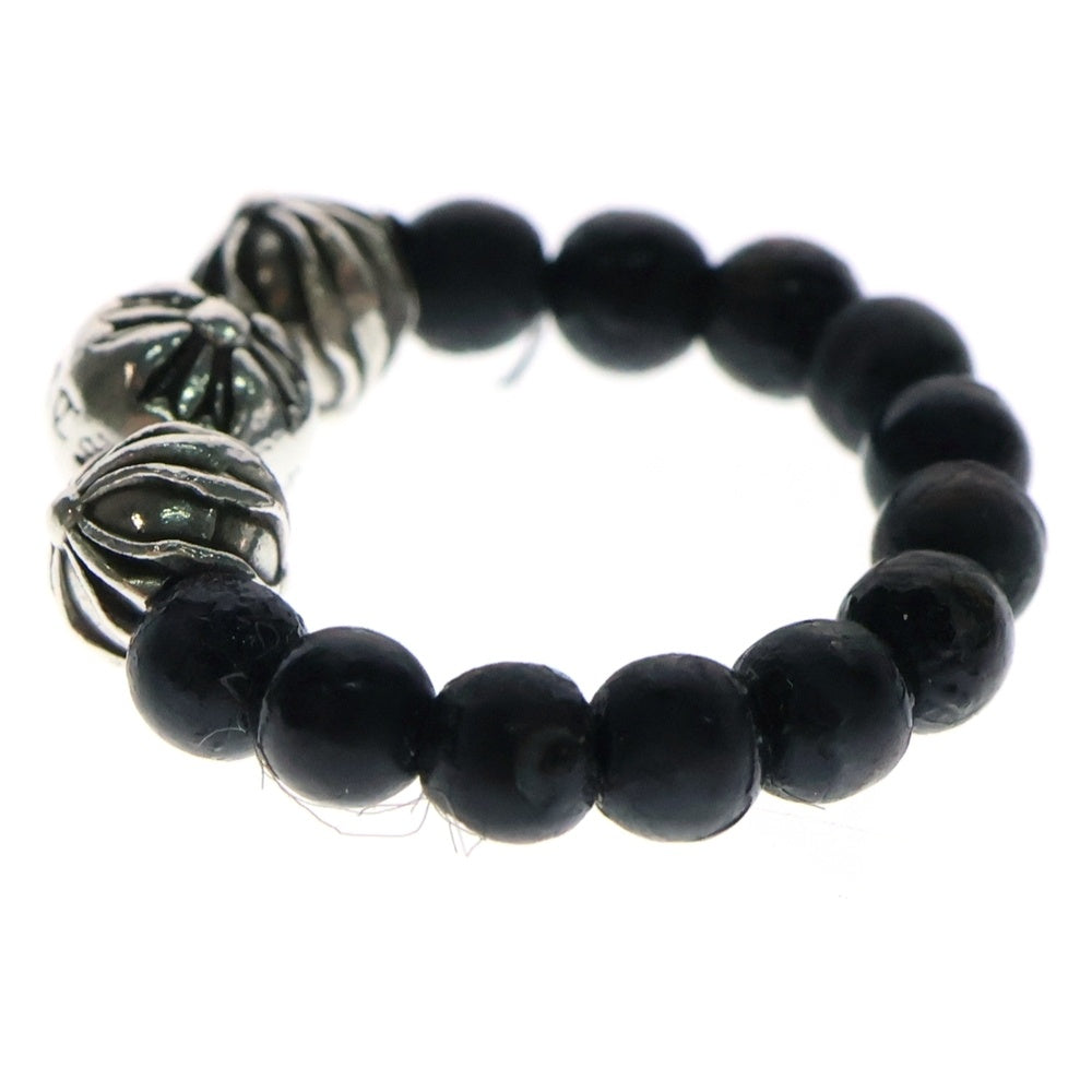 CHROME HEARTS(クロムハーツ) BEAD 4mm ビーズリング クロスボール ブラック/シルバー