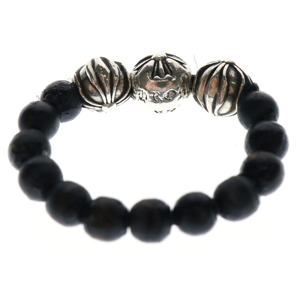 CHROME HEARTS(クロムハーツ) BEAD 4mm ビーズリング クロスボール ブラック/シルバー