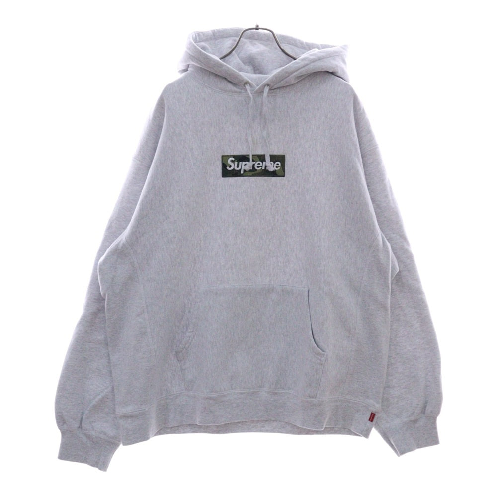 SUPREME(シュプリーム) 23AW Box Logo Hooded Sweatshirt カモフラ ボックスロゴフーディー プルオーバースウェットパーカー グレー
