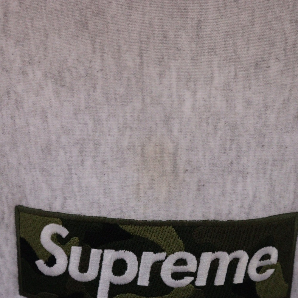 SUPREME(シュプリーム) 23AW Box Logo Hooded Sweatshirt カモフラ ボックスロゴフーディー プルオーバースウェットパーカー グレー