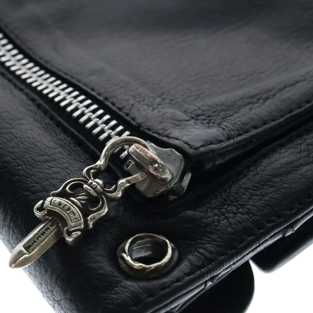 CHROME HEARTS(クロムハーツ) WAVE ウェーブ レザーウォレット 財布 ブラック BCA375