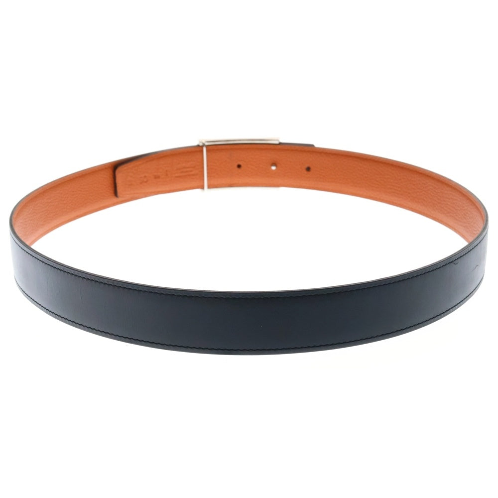 HERMES(エルメス) P刻印 Hロゴバックル リバーシブルレザーベルト ブラック/オレンジ