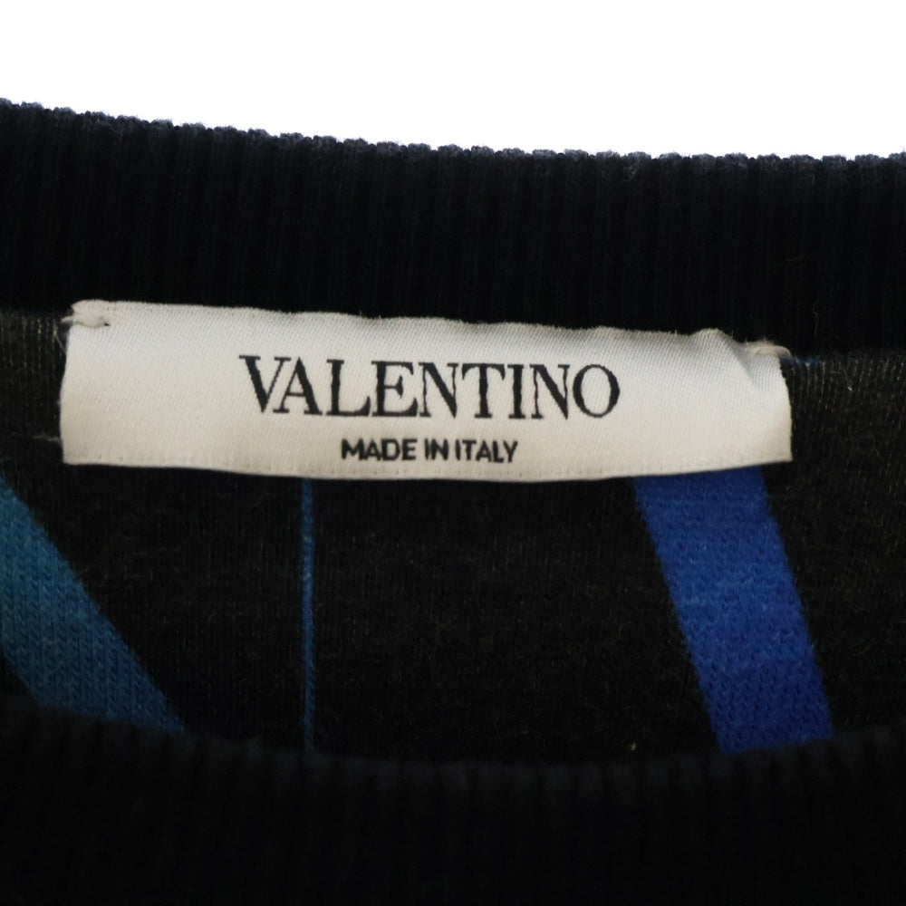 VALENTINO(ヴァレンチノ) マルチカラーロゴプリント クルーネックスウェットシャツ トレーナー VV3MF15M6LF ブラック