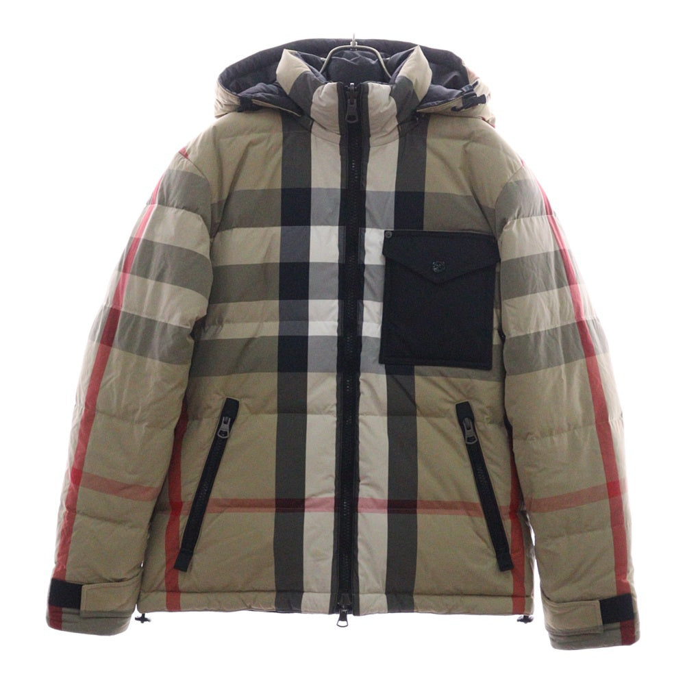 BURBERRY(バーバリー) ノバチェック フーディージップアップ ダウンジャケット 8033115 ベージュ