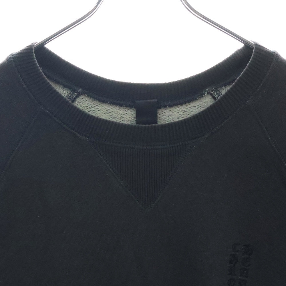 CHROME HEARTS(クロムハーツ) GRP Y NOT VERTICAL LOGO SWTSHRT ワイノット ヴァーティカルロゴ刺繍 クルーネックスウェットトレーナー グレー