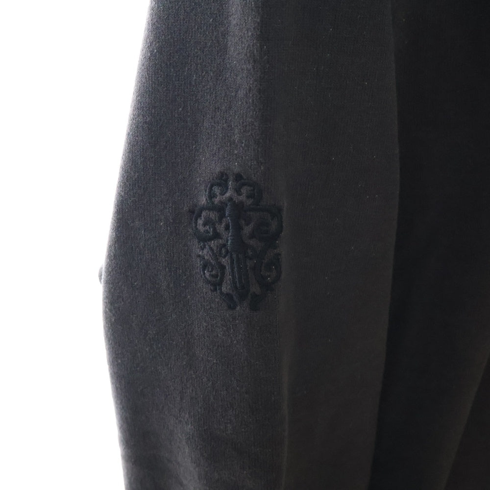 CHROME HEARTS(クロムハーツ) GRP Y NOT VERTICAL LOGO SWTSHRT ワイノット ヴァーティカルロゴ刺繍 クルーネックスウェットトレーナー グレー