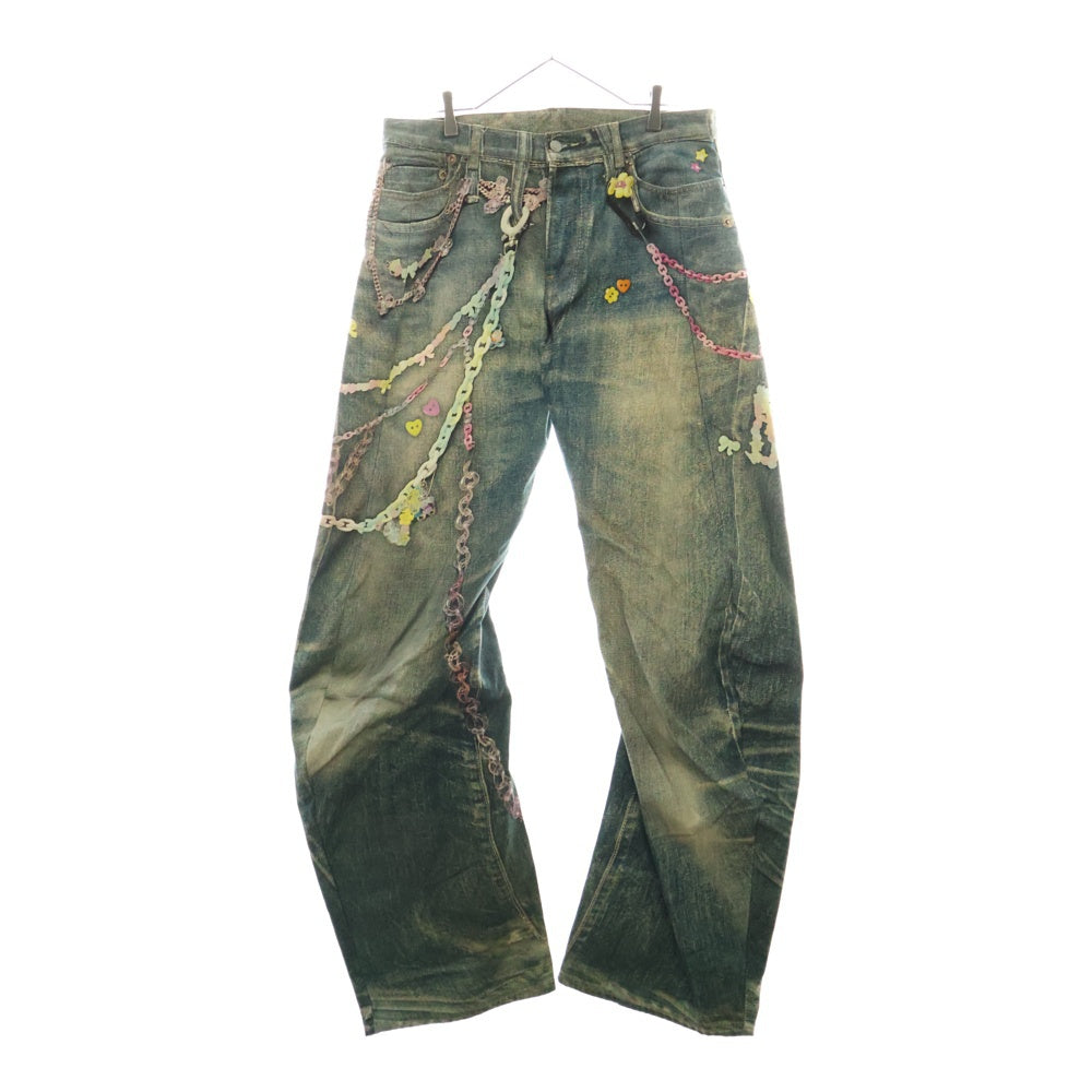 Acne Studios(アクネ ストゥディオズ) LOOSE FITJEANS ルーズフィット チェーンプリント ジーンズ FN-MN-TROU001070 ミッドブルー