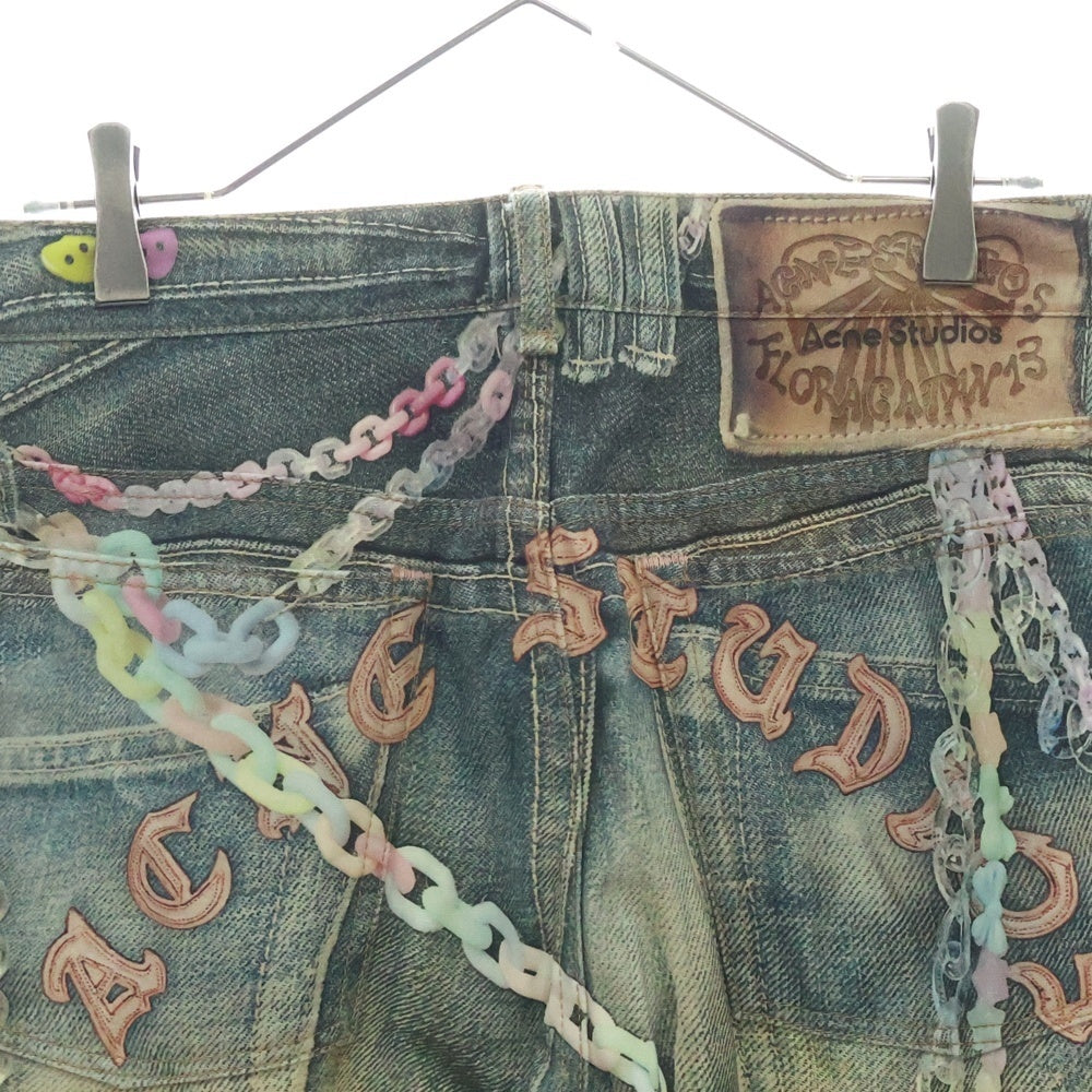 Acne Studios(アクネ ストゥディオズ) LOOSE FITJEANS ルーズフィット チェーンプリント ジーンズ FN-MN-TROU001070 ミッドブルー