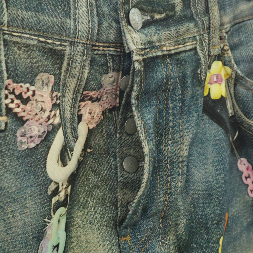 Acne Studios(アクネ ストゥディオズ) LOOSE FITJEANS ルーズフィット チェーンプリント ジーンズ FN-MN-TROU001070 ミッドブルー